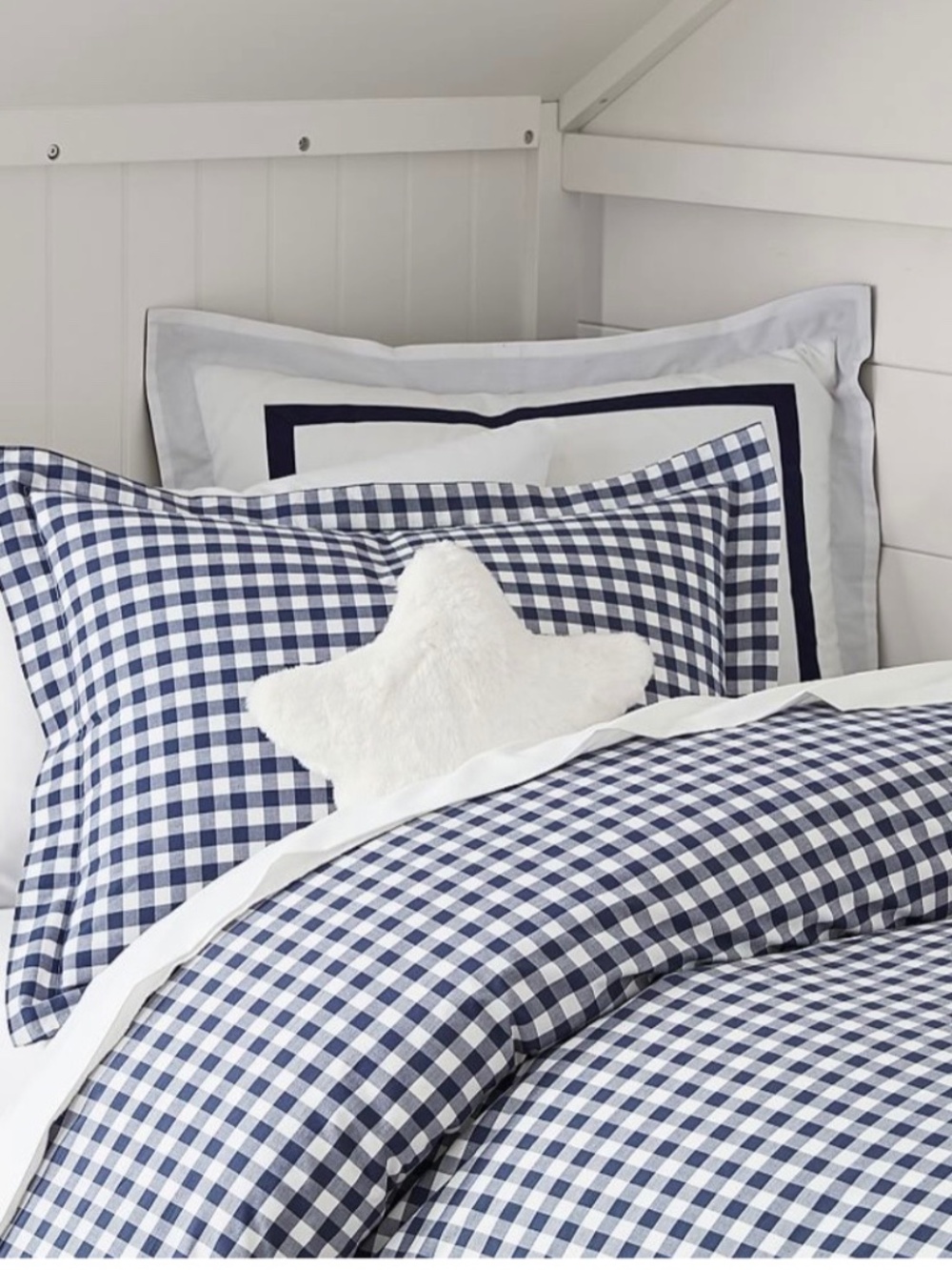 Pottery Barn Kids Organic Gingham Duvet and 2 Standard Shams